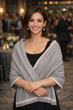 Load image into Gallery viewer, Silk and Cashmere Shawl - Border Collection