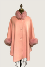 Load image into Gallery viewer, Ava Fur Collar Cape - Cashmere & Wool Blend - Genuine Fox Trim