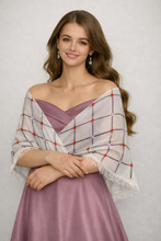 Load image into Gallery viewer, Silk and Cashmere Shawl - Check Dot Collection