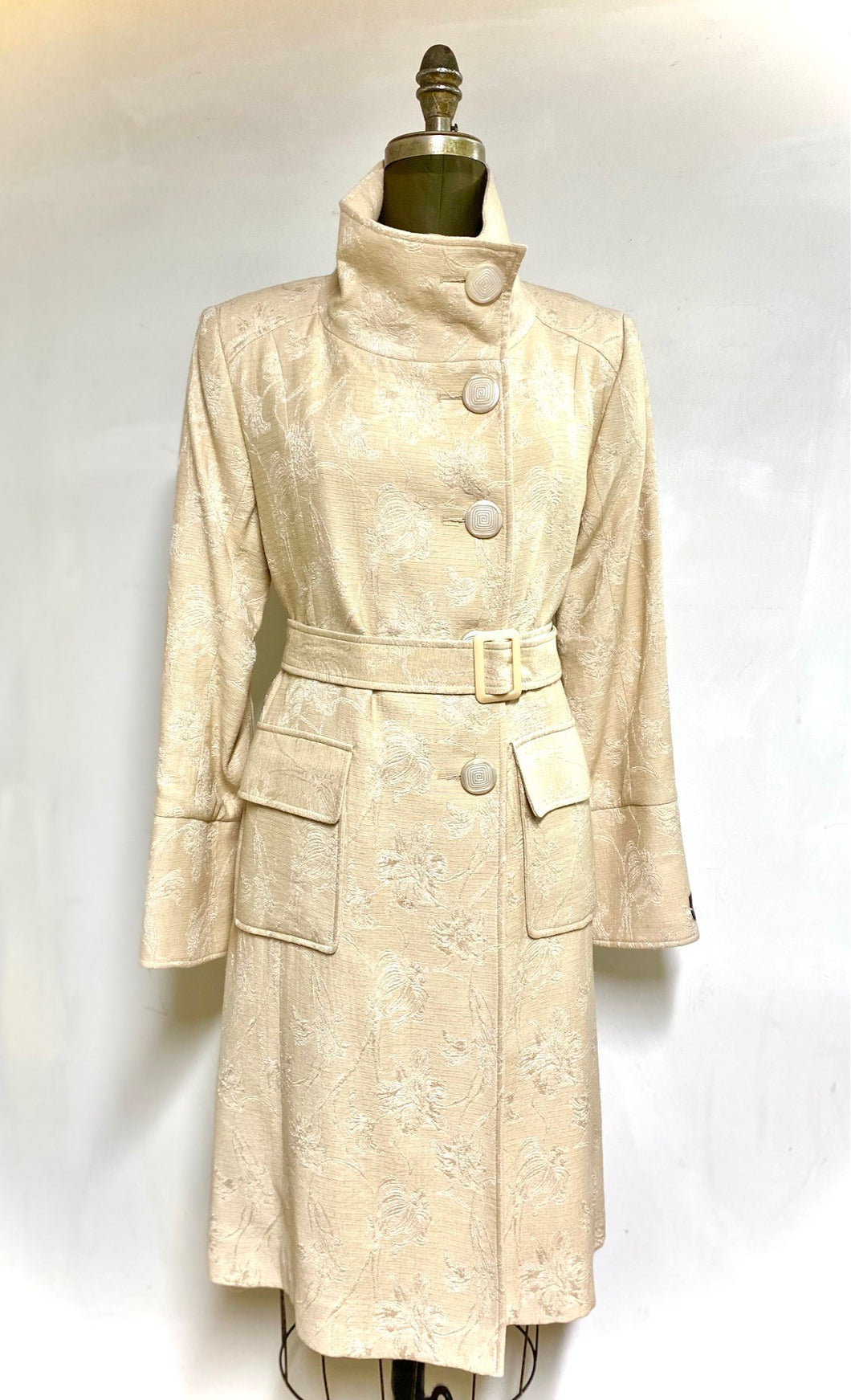 Ivy Spring Coat - Jacquard Wool Blend