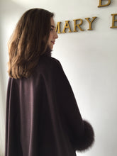 Load image into Gallery viewer, Maria Belted Cape  -  Cashmere & Wool Blend - Fox Trim