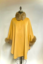 Load image into Gallery viewer, Ava Fur Collar Cape - Cashmere &amp; Wool Blend - Genuine Fox Trim
