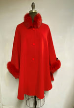 Load image into Gallery viewer, Ava Fur Collar Cape - Cashmere &amp; Wool Blend - Genuine Fox Trim
