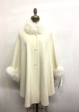 Load image into Gallery viewer, Ava Fur Collar Cape - Cashmere & Wool Blend - Genuine Fox Trim