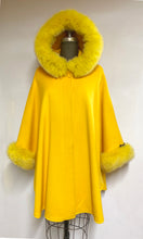 Load image into Gallery viewer, Adele Fur Hooded Cape - 23% Cashmere &amp; Wool Blend - Genuine Fox Trim
