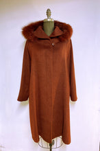 Load image into Gallery viewer, Rachel Coat -Cashmere & Wool Blend - Detachable Fox Hood