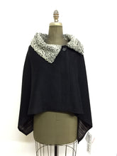 Load image into Gallery viewer, Alexandra Short Capelette - 50% Cashmere - Persian Lamb Collar