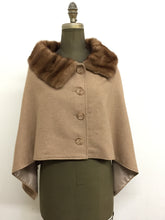 Load image into Gallery viewer, Alexandra Short Capelette - 100% Merino Wool -Mink Collar