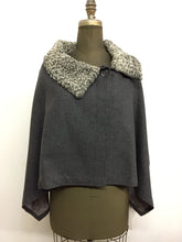 Load image into Gallery viewer, Alexandra Short Capelette - 100% Merino Wool - Persian Lamb Collar