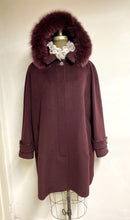 Load image into Gallery viewer, Esther Car Coat - 50% Cashmere & Wool Blend - Detachable Fox Hood