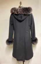 Load image into Gallery viewer, Elena Classic Coat - 50% Cashmere &amp; Wool Blend - Fur Hood and Cuffs
