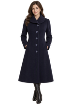 Load image into Gallery viewer, Elisabeth Tall Fit Winter Coat - Women's Fit &amp; Flare 50% Cashemre/Wool Blend
