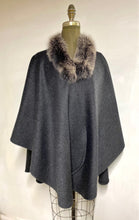 Load image into Gallery viewer, Clara - Easy Travel Wrap -100% Pure Virgin Wool-Fur Trim
