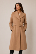 Load image into Gallery viewer, Daniela Wrap Coat Zipper Pocket - 50% Cashmere &amp; Wool Blend
