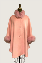 Load image into Gallery viewer, Ava Fur Collar Cape - Cashmere &amp; Wool Blend - Genuine Fox Trim
