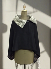 Load image into Gallery viewer, Alexandra Short Capelette - 50% Cashmere - Persian Lamb Collar
