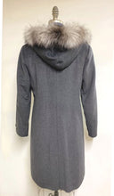Load image into Gallery viewer, Carolina Classic Coat - 50% Cashmere &amp; Wool Blend -Detachable Fox Hood
