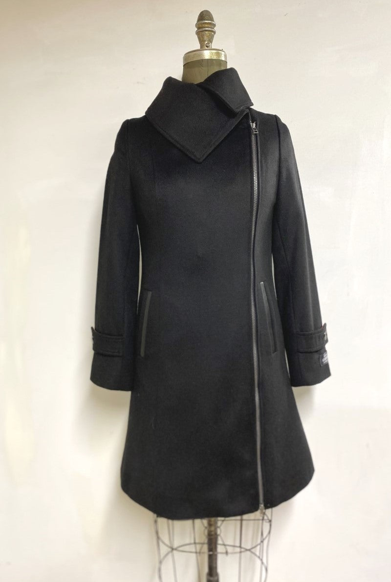 Mayfair Coat Zipper Front - 50% Cashmere & Wool Blend