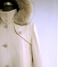 Load image into Gallery viewer, Amanda Coat - Pure Virgin Merino Wool - Detachable Fox Hood
