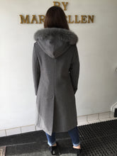 Load image into Gallery viewer, Elena Classic Coat - 50% Cashmere &amp; Wool Blend - Detachable Fox Hood
