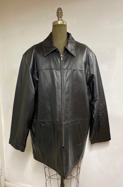 Men's Leather Car Coat- Style #AB105ZC