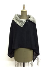 Load image into Gallery viewer, Alexandra Short Capelette - 50% Cashmere - Persian Lamb Collar
