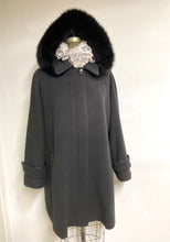 Load image into Gallery viewer, Esther Car Coat - Cashmere &amp; Wool Blend - Detachable Fox Hood
