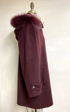 Load image into Gallery viewer, Esther Car Coat - 50% Cashmere &amp; Wool Blend - Detachable Fox Hood
