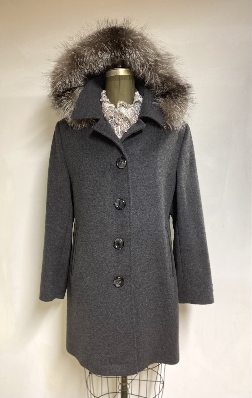 Jessica Car Coat -Detatachable 50% Cashmere Wool Blend